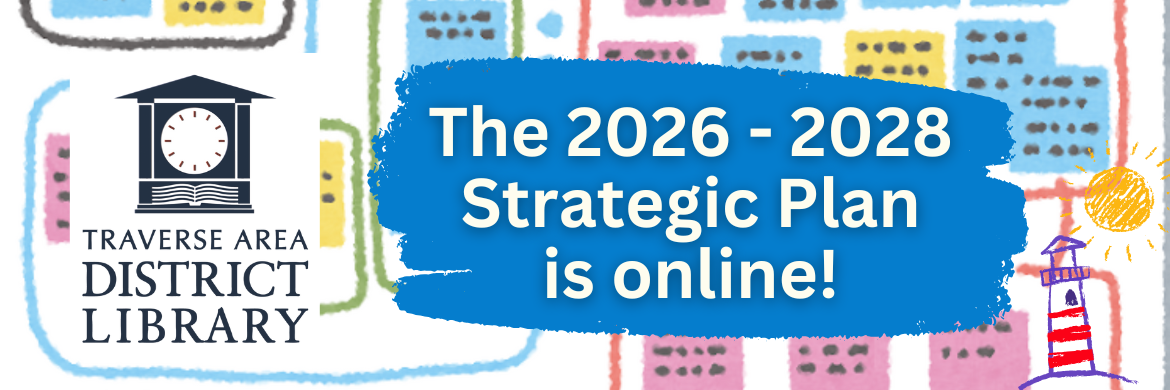 Post it notes and the library logo